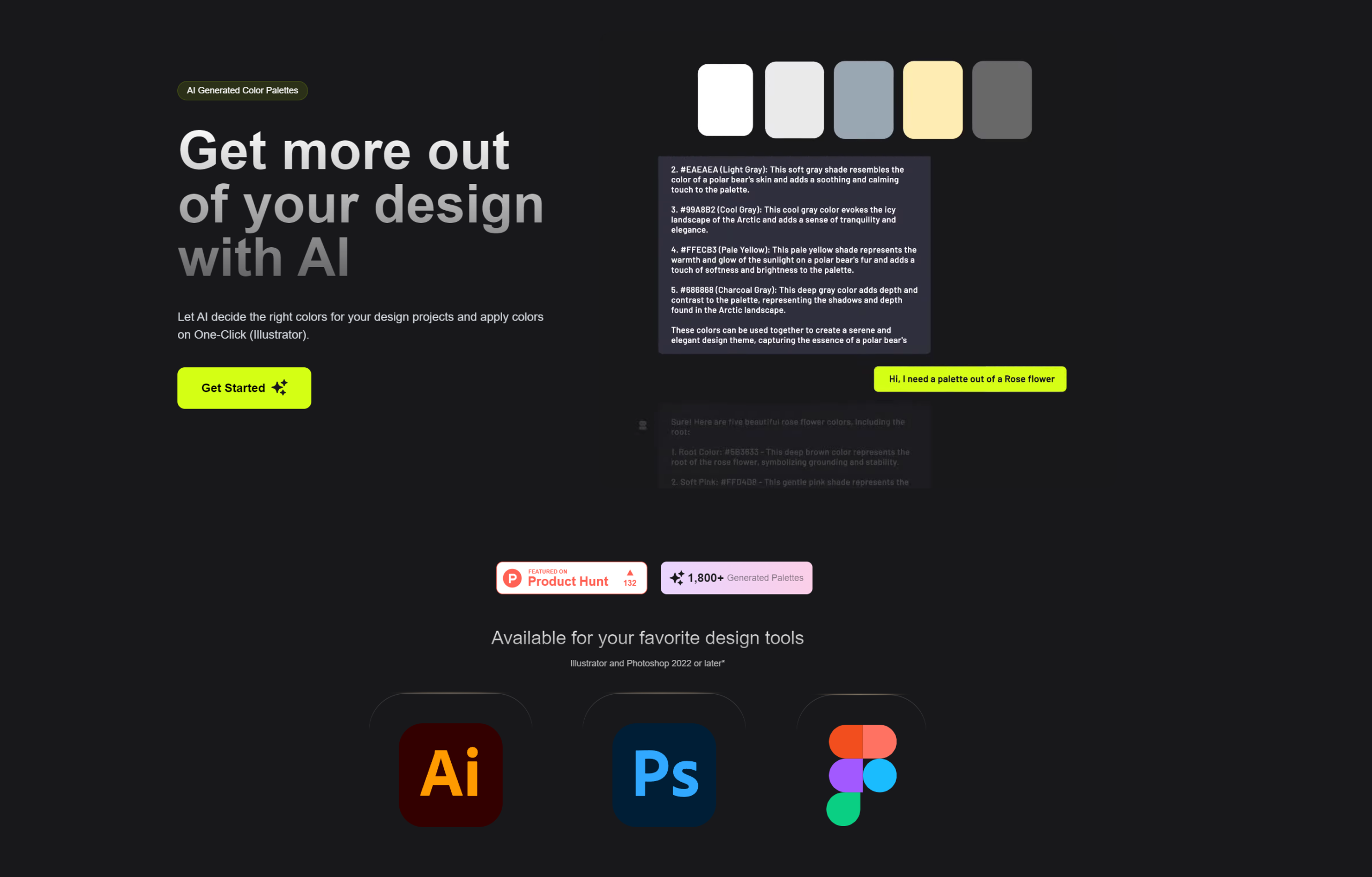 Screenshot de la page d'accueil Color Fuse AI