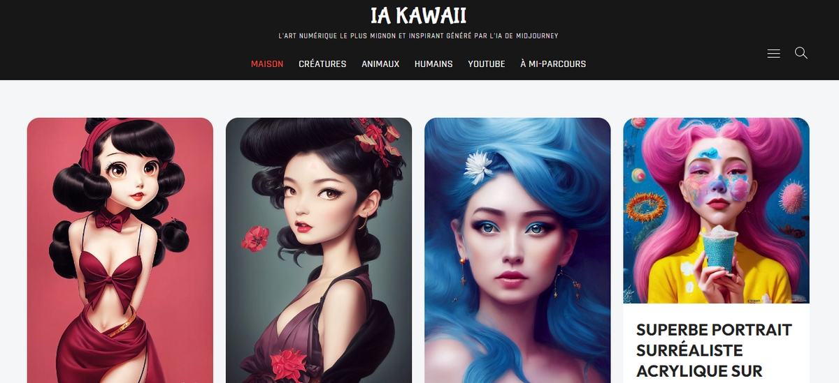 Screenshot de la page d'accueil KawaAI