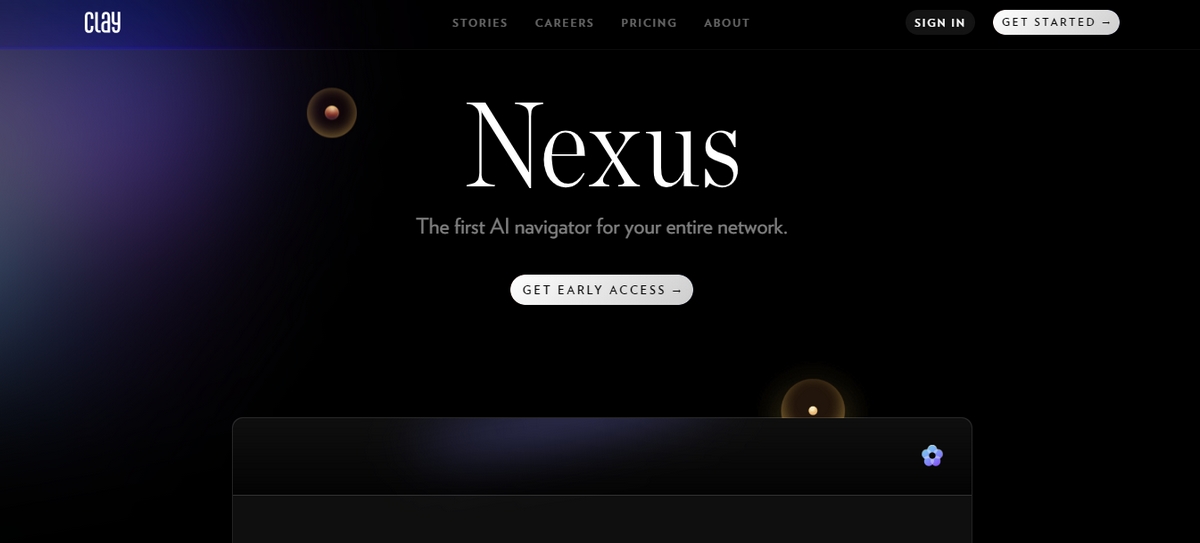 Screenshot de la page d'accueil Nexus