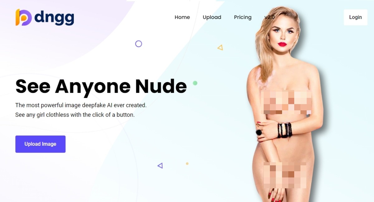 La page d'accueil de Deep-Nude.cc. 